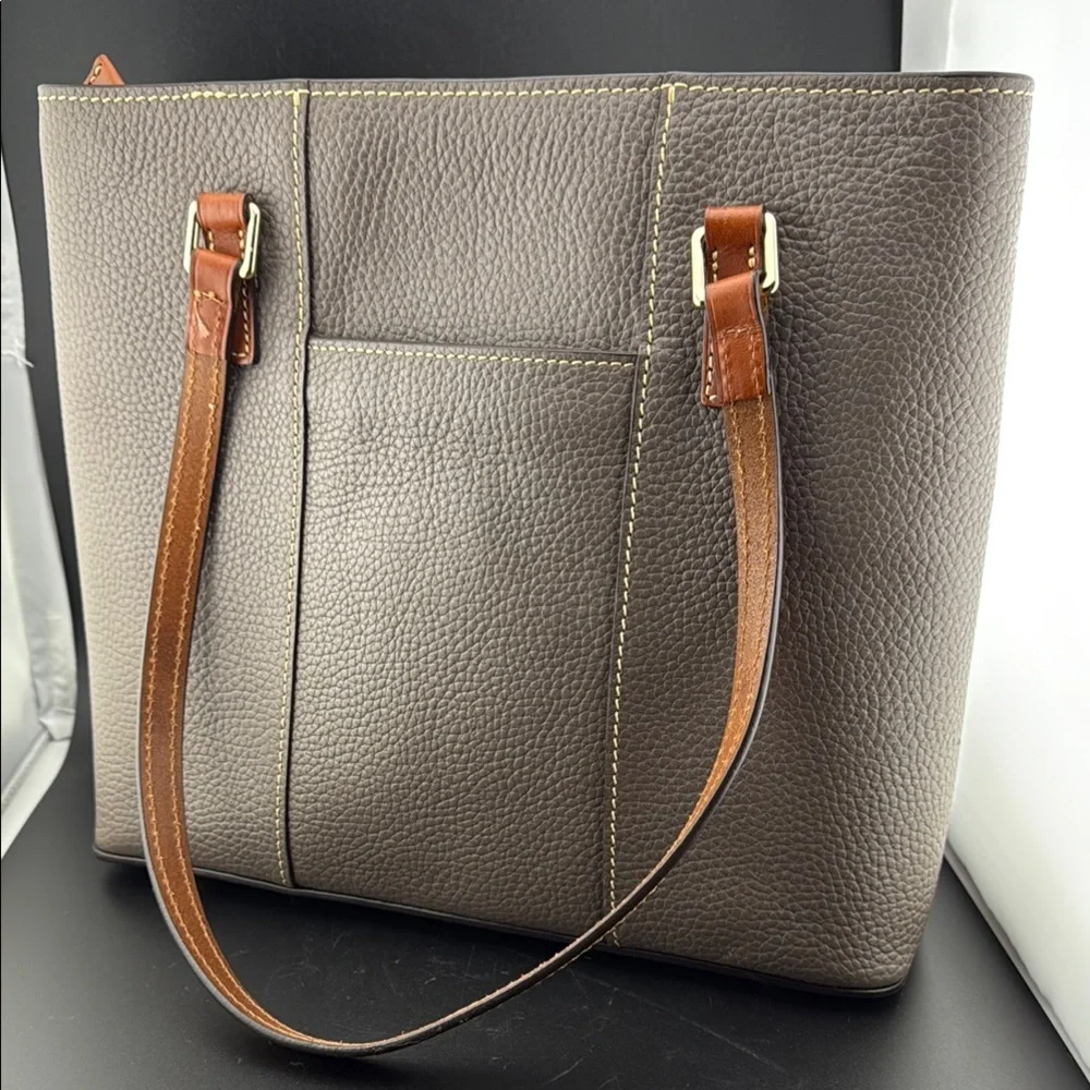Dooney & Bourke Brown Leather Tote Bag - Picture 3 of 5